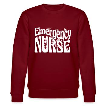 Notfall Krankenschwester - Stanley/Stella Unisex Bio-Sweatshirt CHANGER  - Burgunderrot - Vorne - Nik (191cm) & Marisol (170cm)