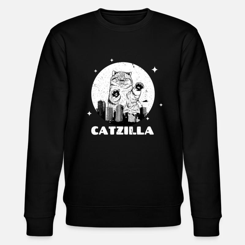 Catzilla Japanische Monster Katze - Stanley/Stella Unisex Bio-Sweatshirt CHANGER  - Schwarz
