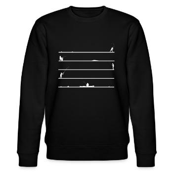 Angler am See - Stanley/Stella Unisex Bio-Sweatshirt CHANGER  - Schwarz - Vorne - Nik (191cm) & Marisol (170cm)