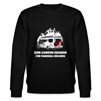 Camping Camper Downhill MTB Mountain Bike - Stanley/Stella CHANGER Unisex Organic Sweatshirt - black - Front - Nik (191cm) & Marisol (170cm)