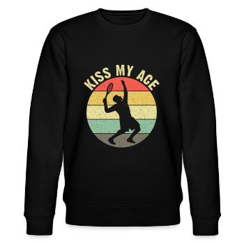 Tennis Kiss my Ace Tennis Player Serve Ace - Stanley/Stella CHANGER Unisex Organic Sweatshirt - black - Front - Nik (191cm) & Marisol (170cm)