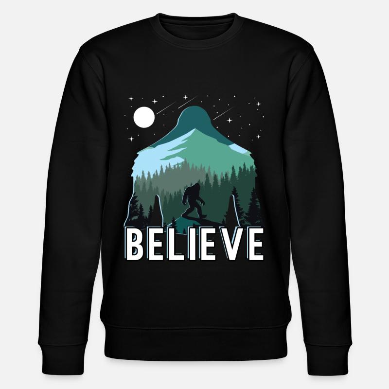 Glauben Sie an Bigfoot Silhouette Sasquatch - Stanley/Stella Unisex Bio-Sweatshirt CHANGER  - Schwarz