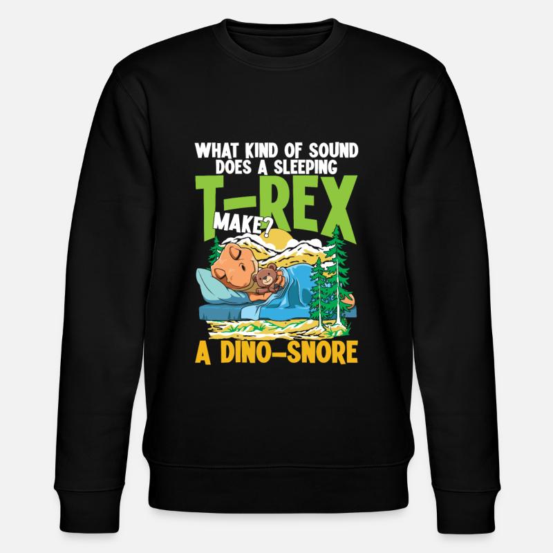 Schlafender T-Rex Dino Schnarchen - Stanley/Stella Unisex Bio-Sweatshirt CHANGER - Schwarz