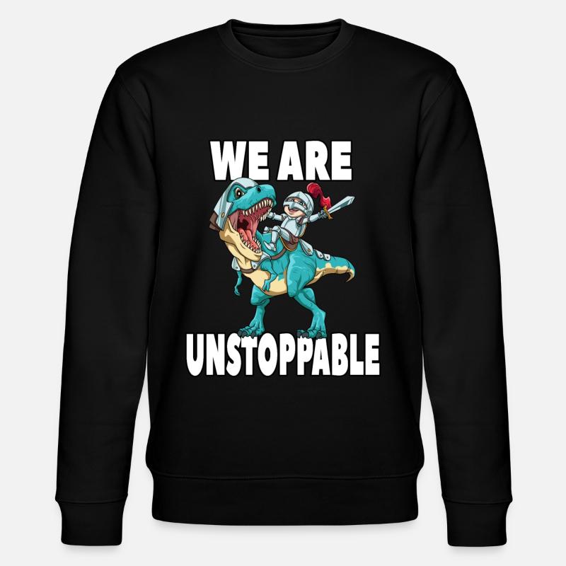 Brachiosaurus Dinosaurier Astronaut Dino Langhals - Stanley/Stella Unisex Bio-Sweatshirt CHANGER  - Schwarz