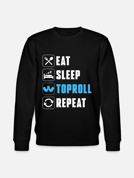 Eat Sleep Toproll Repeat Armwrestler Funny Arm - Stanley/Stella CHANGER Unisex Organic Sweatshirt - black