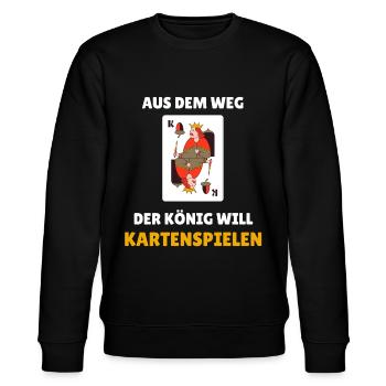 Eichel König Kostüm Spielkarte für Kartenspielen - Stanley/Stella Unisex Bio-Sweatshirt CHANGER  - Schwarz - Vorne - Nik (191cm) & Marisol (170cm)