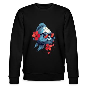 Exotische Zierfische Aquaristik Aquarium - Stanley/Stella Unisex Bio-Sweatshirt CHANGER  - Schwarz - Vorne - Nik (191cm) & Marisol (170cm)