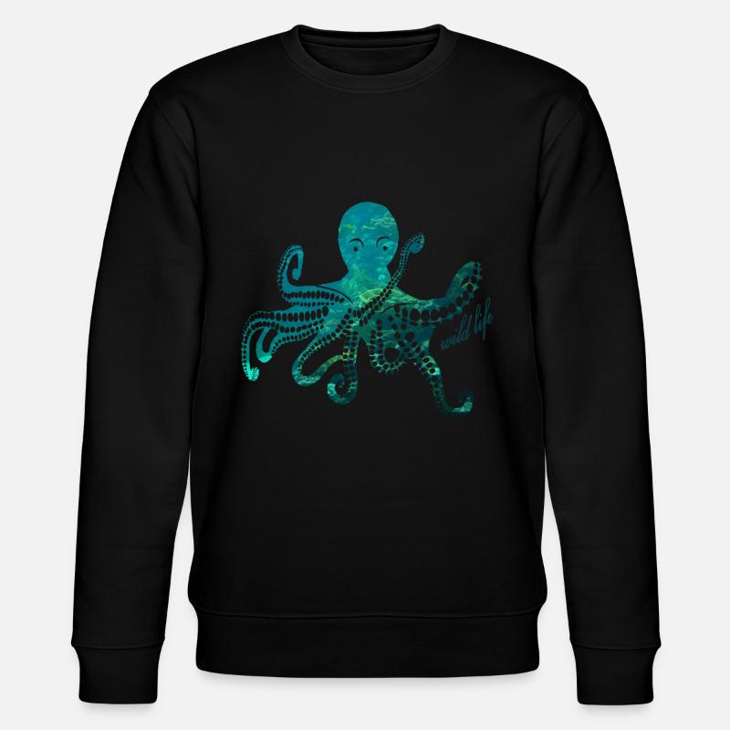 Krake Wildlife - Stanley/Stella Unisex Bio-Sweatshirt CHANGER  - Schwarz