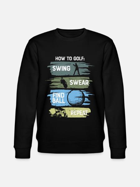 How To Golf Funny - Stanley/Stella CHANGER Unisex Organic Sweatshirt - black