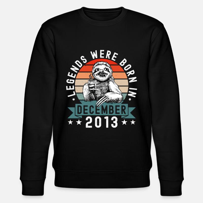 Legends Were Born In Dezember 2013 Faultier Sloth - Stanley/Stella Unisex Bio-Sweatshirt CHANGER - Schwarz