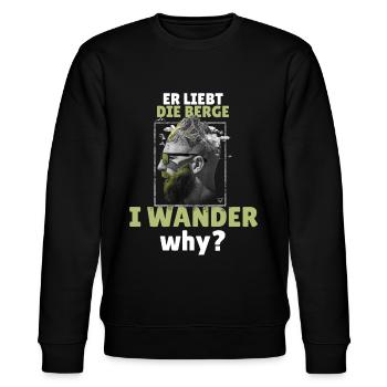 Wandern in den Bergen - Sarkasmus Spruch - Stanley/Stella Unisex Bio-Sweatshirt CHANGER  - Schwarz - Vorne - Nik (191cm) & Marisol (170cm)