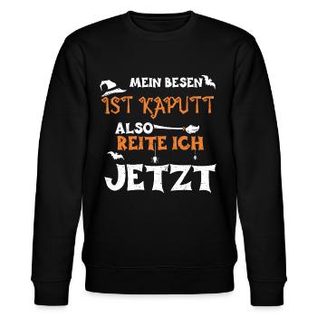 Mein Besen Ist Kaputt Also Reite... - Stanley/Stella Unisex Bio-Sweatshirt CHANGER  - Schwarz - Vorne - Nik (191cm) & Marisol (170cm)