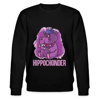 Hypchonder Nilpferd Hippochonder Krank Lustig - Stanley/Stella Unisex Bio-Sweatshirt CHANGER  - Schwarz - Vorne - Nik (191cm) & Marisol (170cm)