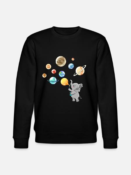 Solar System Planet Elephant Balloons - Stanley/Stella CHANGER Unisex Organic Sweatshirt - black