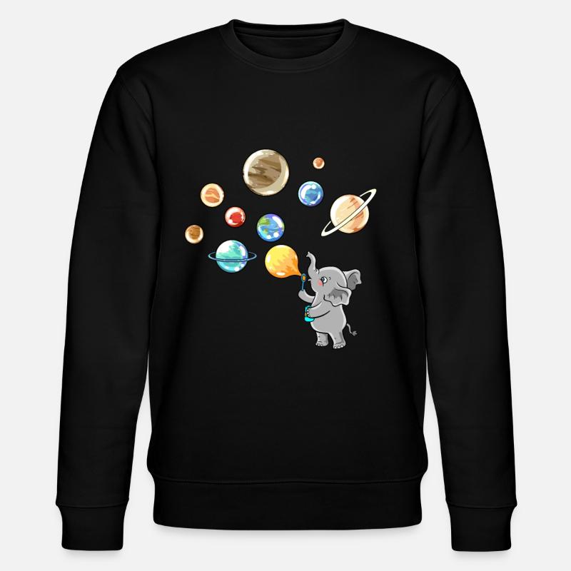 Solar System Planet Elephant Balloons - Stanley/Stella CHANGER Unisex Organic Sweatshirt - black