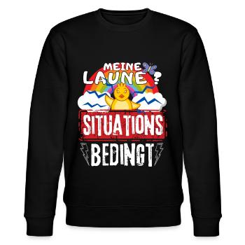 miese Laune Choleriker und Stimmungsschwankungen - Stanley/Stella Unisex Bio-Sweatshirt CHANGER  - Schwarz - Vorne - Nik (191cm) & Marisol (170cm)