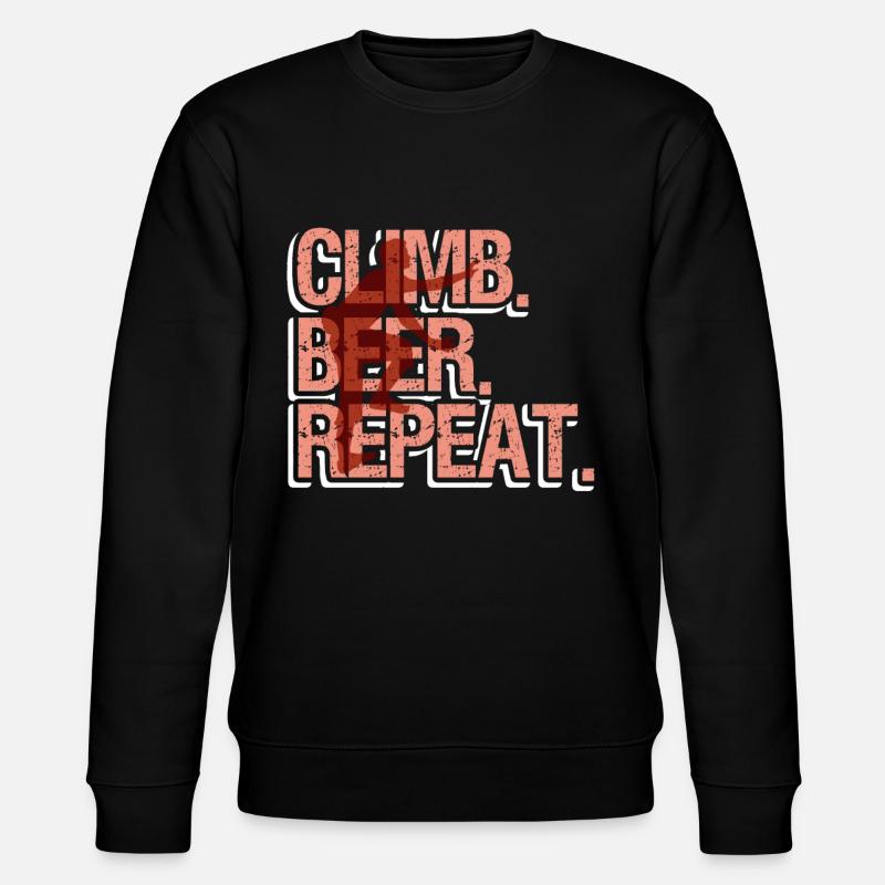 Climbing Climb Beer Repeat - Stanley/Stella CHANGER Unisex Organic Sweatshirt - black