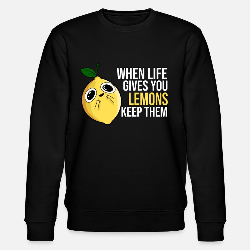 Zitrone Spruch - Stanley/Stella Unisex Bio-Sweatshirt CHANGER  - Schwarz