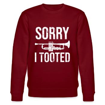 Lustiger Spruch Trompetenspieler Trompeter - Stanley/Stella Unisex Bio-Sweatshirt CHANGER  - Burgunderrot - Vorne - Nik (191cm) & Marisol (170cm)