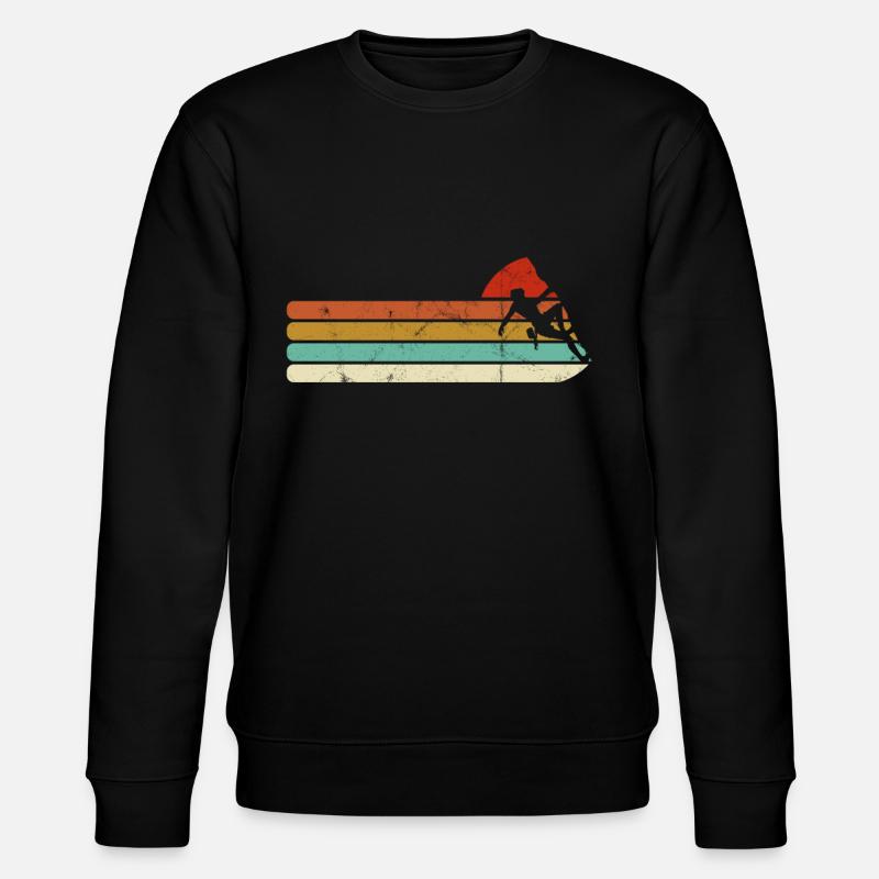 Kletterer Klettern Berge Retro - Stanley/Stella Unisex Bio-Sweatshirt CHANGER  - Schwarz