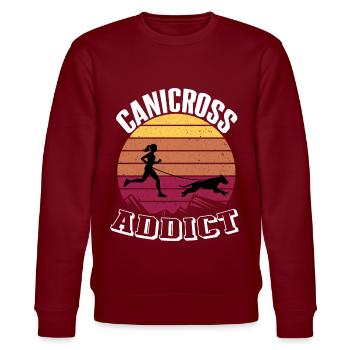 Canicross-Süchtiger - Stanley/Stella Unisex Bio-Sweatshirt CHANGER  - Burgunderrot - Vorne - Nik (191cm) & Marisol (170cm)