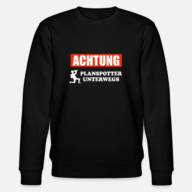Planespotter Planspotting Geschenk - Stanley/Stella Unisex Bio-Sweatshirt CHANGER  - Schwarz