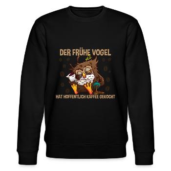 Früher Vogel Morgenmuffel - Stanley/Stella Unisex Bio-Sweatshirt CHANGER  - Schwarz - Vorne - Nik (191cm) & Marisol (170cm)