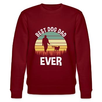 Best Dog Dad Ever - Stanley/Stella CHANGER Unisex Organic Sweatshirt - burgundy - Front - Nik (191cm) & Marisol (170cm)