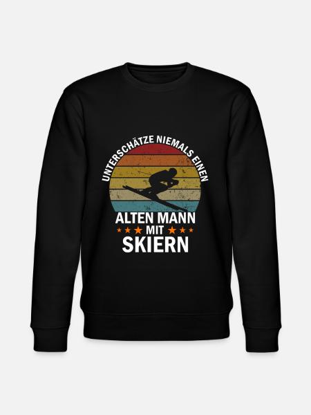 Mann mit Skiern - Stanley/Stella Unisex Bio-Sweatshirt CHANGER  - Schwarz