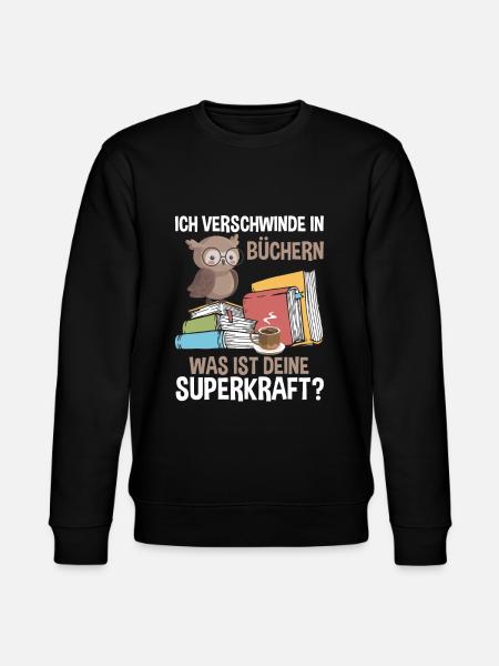 Ich Verschwinde In Büchern - Stanley/Stella Unisex Bio-Sweatshirt CHANGER - Schwarz