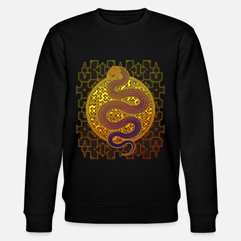 Shipibo Conibo Pattern Ayahuaska Snake - Stanley/Stella CHANGER Unisex Organic Sweatshirt - black