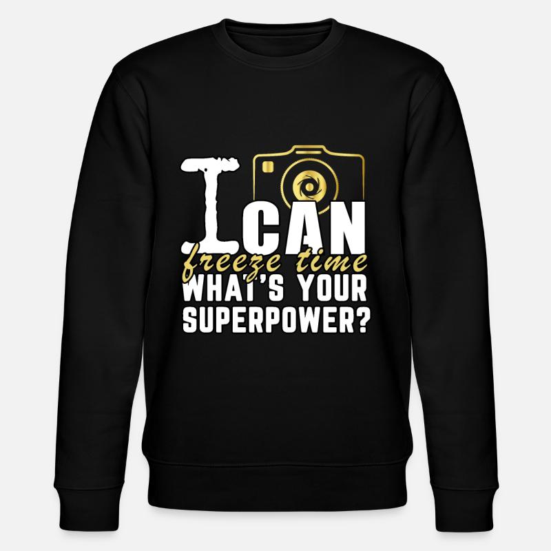 Photographe Freeze Time Superpower - Sweat bio CHANGER Stanley/Stella Unisexe - noir