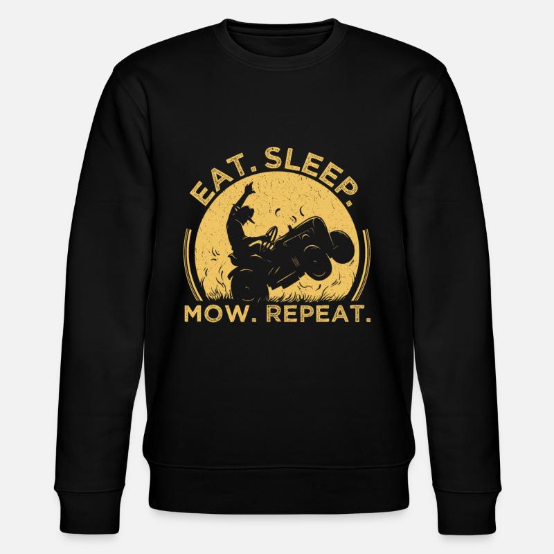 Eat Sleep Mow Repeat. - Stanley/Stella CHANGER Unisex Organic Sweatshirt - black