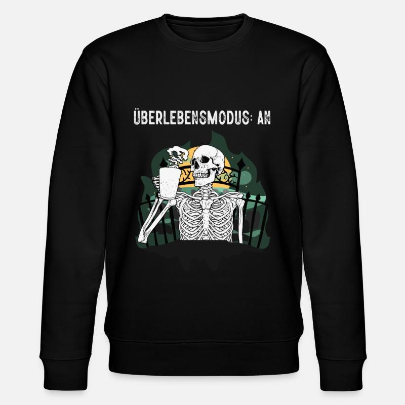 Überlebensmodus: An - Stanley/Stella Unisex Bio-Sweatshirt CHANGER  - Schwarz