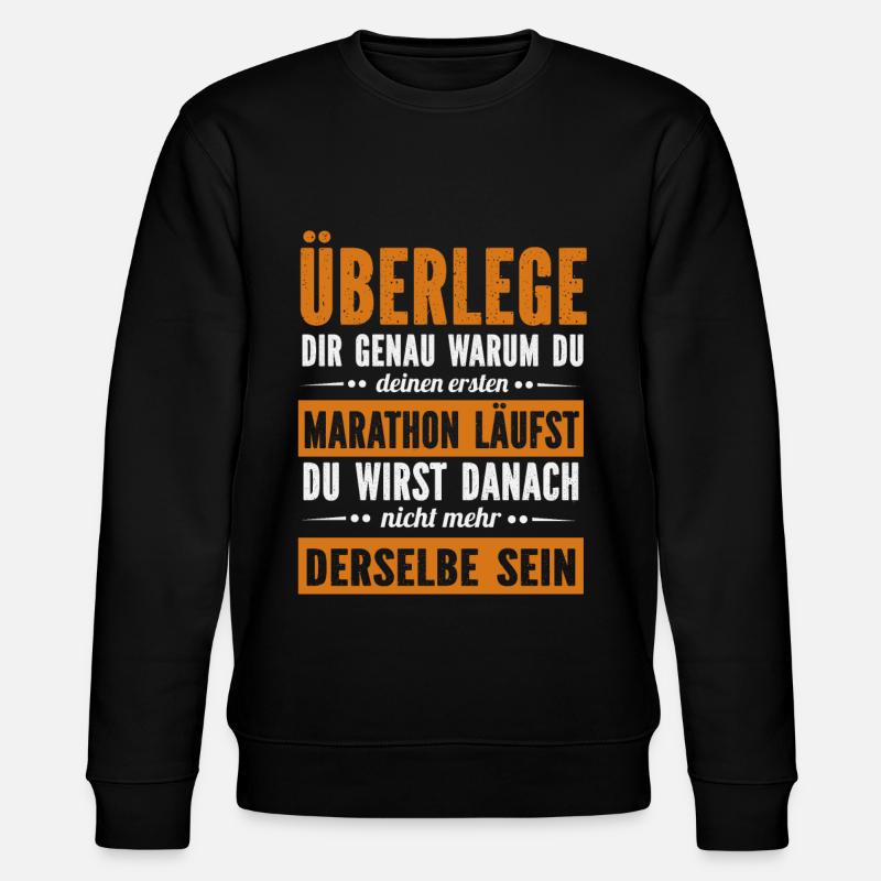 Erster Marathon - Stanley/Stella Unisex Bio-Sweatshirt CHANGER  - Schwarz