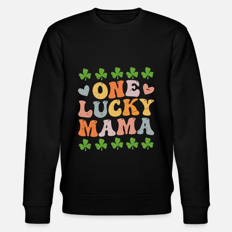 Une maman chanceuse Saint-Patrick - Sweat bio CHANGER Stanley/Stella Unisexe - noir