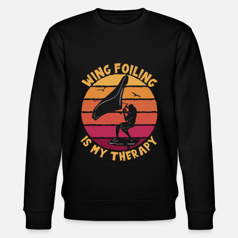 Wing Foiling Therapy - Stanley/Stella Unisex Bio-Sweatshirt CHANGER  - Schwarz