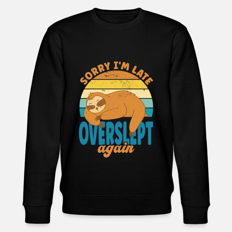 Sloth Overslept - Stanley/Stella CHANGER Unisex Organic Sweatshirt - black