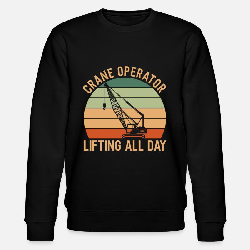 Kranfahrer Spruch - Stanley/Stella Unisex Bio-Sweatshirt CHANGER  - Schwarz