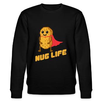 Chicken nugget Fried chicken pieces - Stanley/Stella CHANGER Unisex Organic Sweatshirt - black - Front - Nik (191cm) & Marisol (170cm)