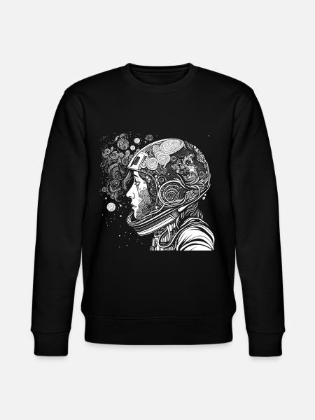 "Psychonaut" Psychedelic astronaut with patterns - Stanley/Stella CHANGER Unisex Organic Sweatshirt - black