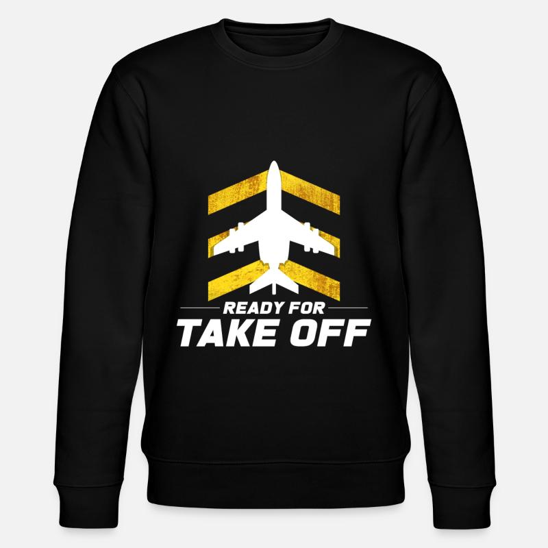 Plane takeoff - Stanley/Stella CHANGER Unisex Organic Sweatshirt - black
