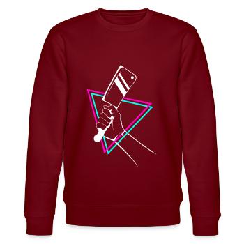 couteau de boucher - Sweat bio CHANGER Stanley/Stella Unisexe - bordeaux - Devant - Nik (191cm) & Marisol (170cm)