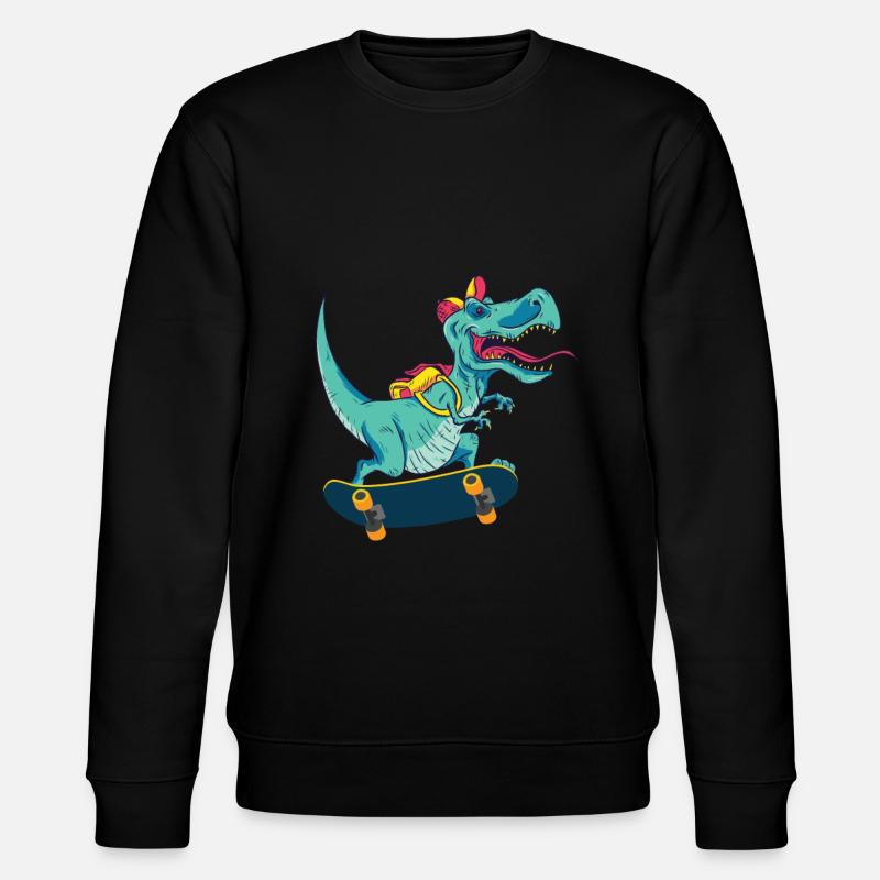 Skateboard dinosaur - Stanley/Stella CHANGER Unisex Organic Sweatshirt - black