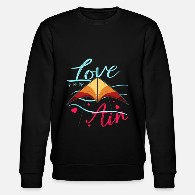 Ich liebe Lenkdrachen - Stanley/Stella Unisex Bio-Sweatshirt CHANGER  - Schwarz