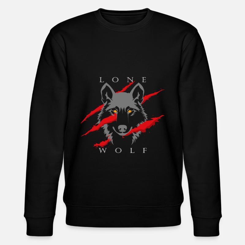 Einsamer Wolf - Stanley/Stella Unisex Bio-Sweatshirt CHANGER  - Schwarz