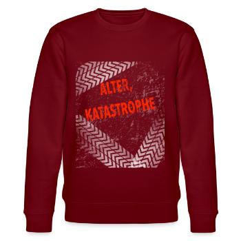 Alter Katastrophe - Tracks - Stanley/Stella Unisex Bio-Sweatshirt CHANGER  - Burgunderrot - Vorne - Nik (191cm) & Marisol (170cm)