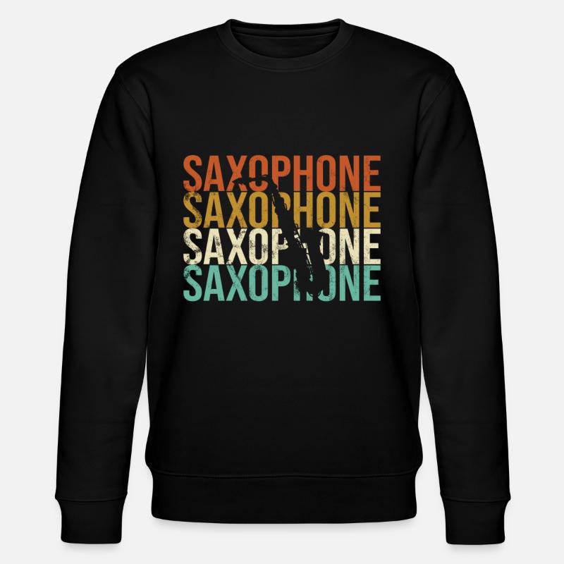 Saxophon Retro - Stanley/Stella Unisex Bio-Sweatshirt CHANGER  - Schwarz