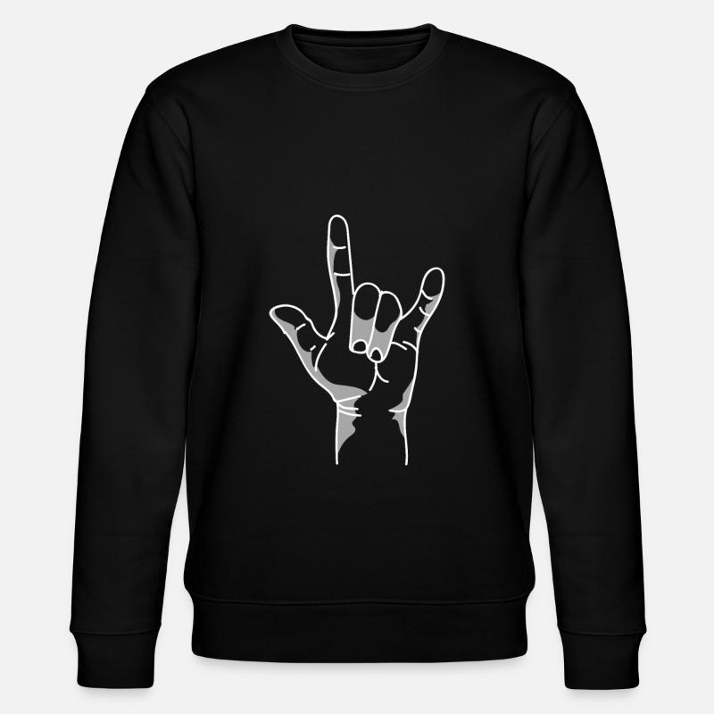 Rock On Horns - Stanley/Stella CHANGER Unisex Organic Sweatshirt - black