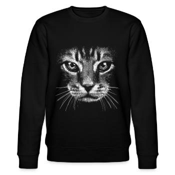 Cat / potrait / face / head - Stanley/Stella CHANGER Unisex Organic Sweatshirt - black - Front - Nik (191cm) & Marisol (170cm)